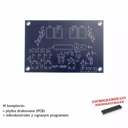 Licznik czasu, PCB i mikroprocesor do projektu AVT3009