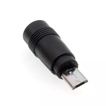 Przejście DC gniazdo 2.1/5.5 - wtyk USB micro