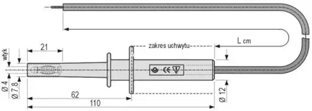 Przewód bezpieczny w.n. 5kV z wtykiem czarny