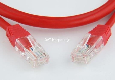 Przewód ethernet LAN UTP patchcord 1m czerwony