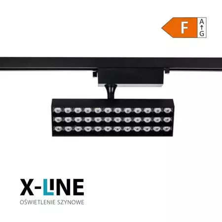 Reflektor szynowy LED, 20W, 1750lm, 4000K, czarny, X-LINE