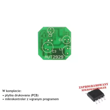 Sterownik LED mocy do latarek, PCB i mikroprocesor do projektu AVT2929