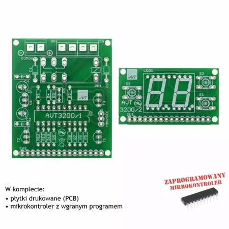 Uniwersalny timer 0 do 99min, PCB i mikroprocesor do projektu AVT3200