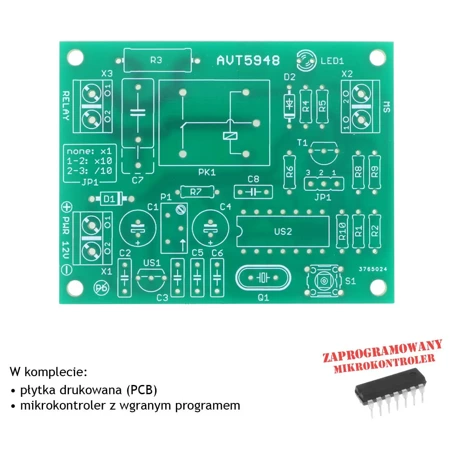 Wielokrotny włącznik monostabilny, PCB i mikroprocesor do projektu AVT5948