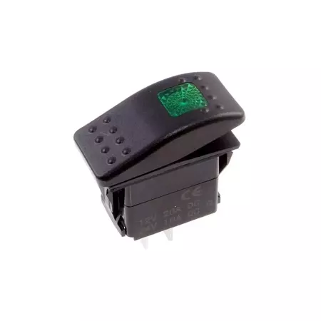 Włącznik ON-OFF 2-poz 3-pin 1 LED zielony Carling