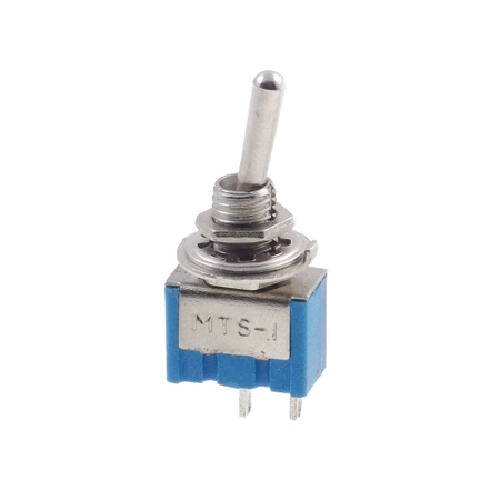 100pcs MTS-101 2-Pin SPST Mini Toggle Switches – ON-OFF, 2 Position, 6A 250V AC