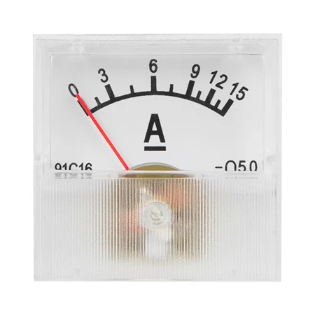 Wskaźnik prądu, amperomierz analogowy 0-15A MINI z bocznikiem