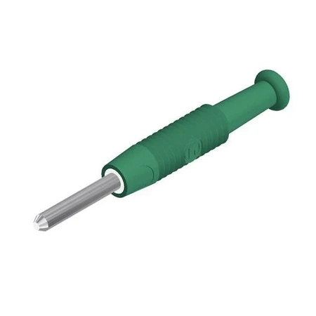 Wtyk izolowany 2mm kołkowy, lutowany 6A, zielony