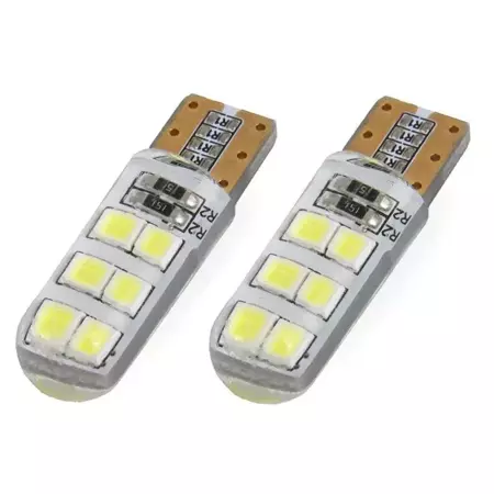 Żarówka samochodowa LED STANDARD T10 W5W 12V 1.5W, silikon, 2szt