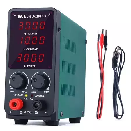 Zasilacz laboratoryjny 0÷30V/0÷10A 300W LED - WEP 3010D-III