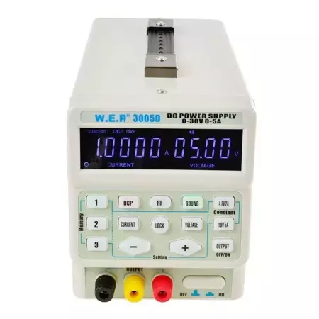 Zasilacz laboratoryjny 0÷30V/0÷5A LED WEP-3005D - pamięć 3 profili zasilania